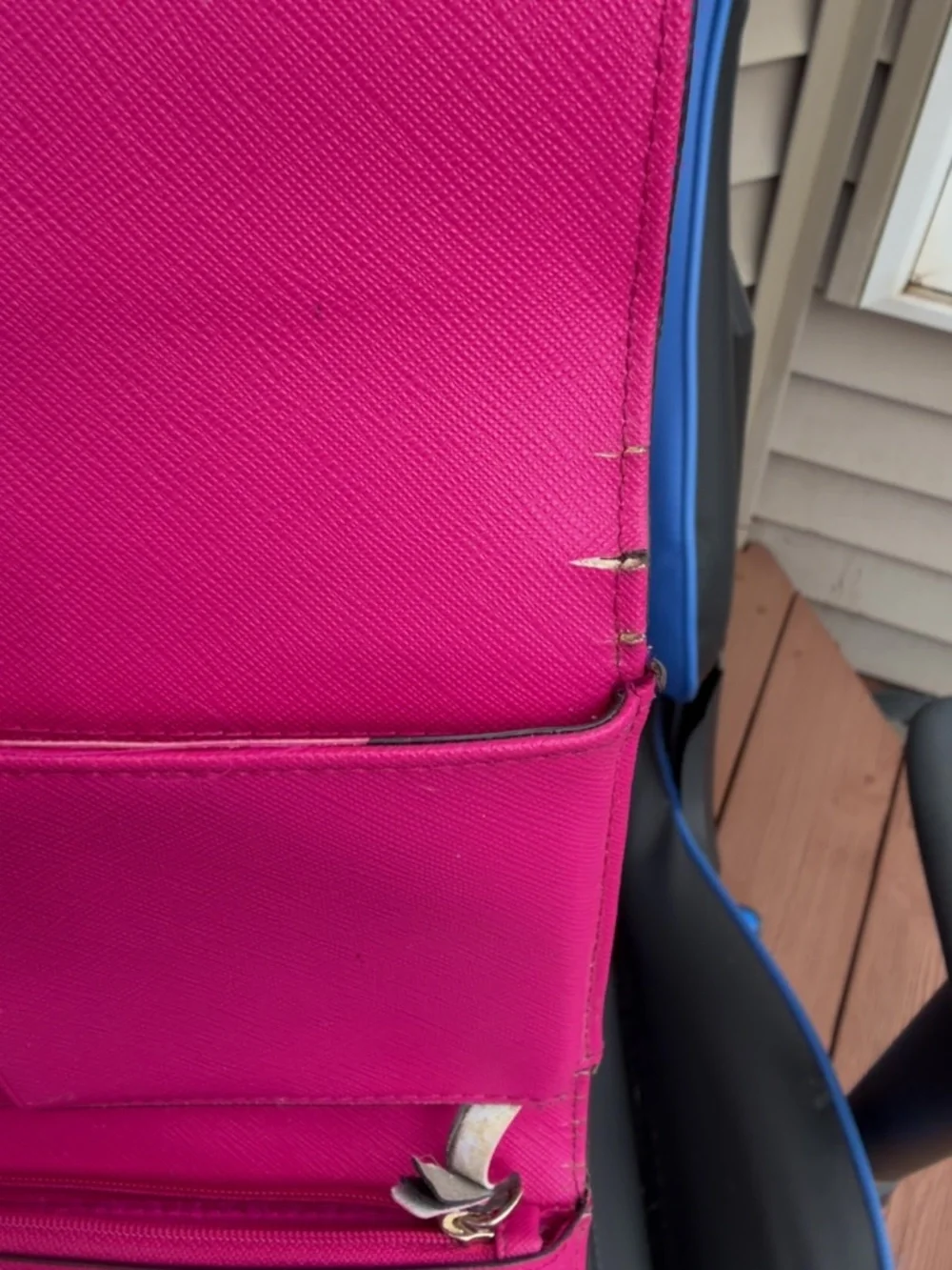 Kate Spade New York Hot Pink Saffiano Leather Wallet Snap Closure Card Holder